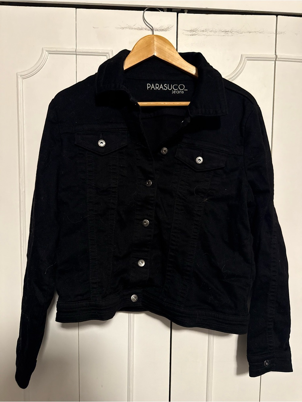 Parasuco Black Denim Jacket with Button Front